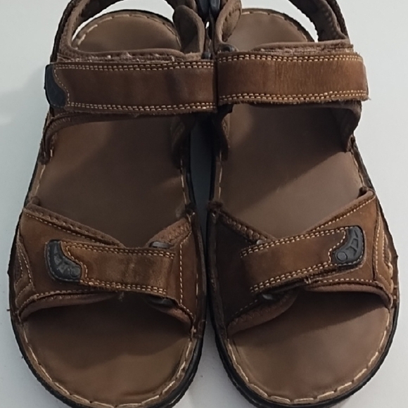 Brown Sandals with Adjustable 3 Velcro Straps - Picture 10 of 13